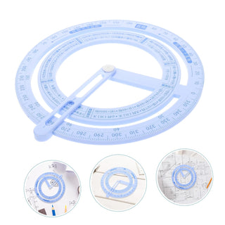 360° Full Circle Protractor for Kids | Math Geometry Tool | Pink & Blue