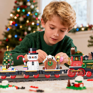 Christmas Train Blocks Set with Lights (868pcs)