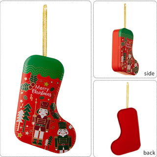 Christmas Themed Stocking Shape Metal Tin (Random) (1 pc)