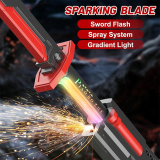 7-Color Flowing LED Spark Sword with Smoke Effect | Rechargeable Light-Up Sword Toy (Prepaid Only)