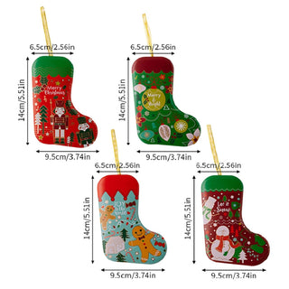 Christmas Themed Stocking Shape Metal Tin (Random) (1 pc)