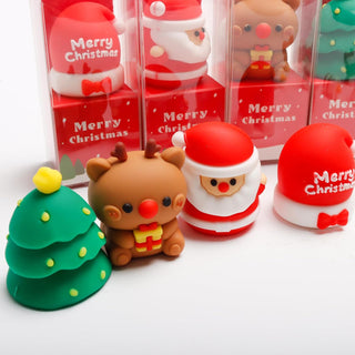 Cute Christmas Theme Silicone Pencil Sharpener - Pack of 2