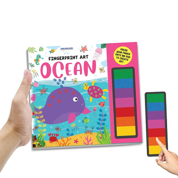 Ocean Fingerprint Art Activity Book for Children Age 4 - 9 years with Thumbprint Gadget | Colouring Book for Kids
