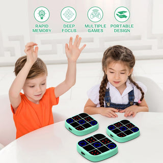 4-in-1 Electronic Tic Tac Toe & Memory Game – Portable Handheld Puzzle Console (Random Colour)