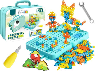 Creative Puzzle Box – 232 Pcs DIY STEM Building Blocks Set for Kids (3+ Years)