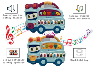 Police Car Design Keyboard Piano for Kids Age 2+
