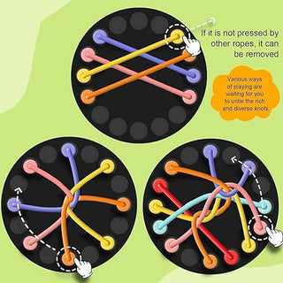Tangle Twister Rope Puzzle Board Game for Kids – Colourful Untangling Brain Teaser Toy