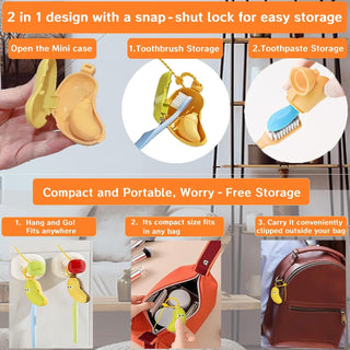Cute Banana Shape Toothbrush and Toothpaste Holder for Kids Home & Travel use 1pc
