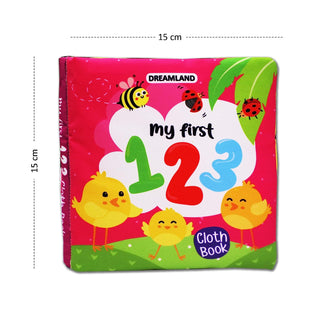 My First 123 Cloth Book with Squeaker and Crinkle Paper Cloth Books for Toddler Kids