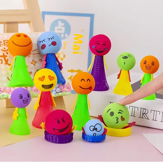 Colorful Faces Bounce Ball Toys for Kids – Funny Jumping Dolls (Pack Of 3)