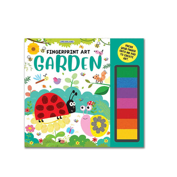 Garden Fingerprint Art Activity Book for Children Age 4 - 9 years with Thumbprint Gadget | Colouring Book for Kids