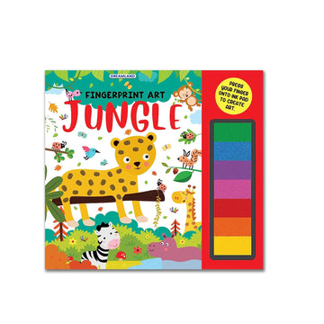 Jungle Fingerprint Art Activity Book for Children Age 4 - 9 years with Thumbprint Gadget|Colouring Book for Kids