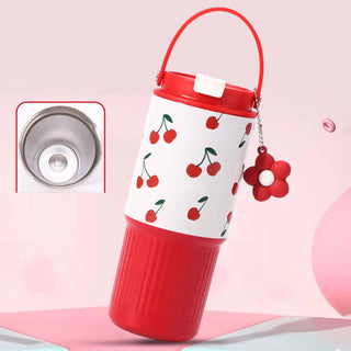 Kawaii Insulated Tumbler with Handle & Charm – 750ml