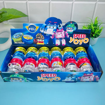 Glowing LED High Speed Transformer Car Theme Yoyo Toy for Kids (Random Colour)