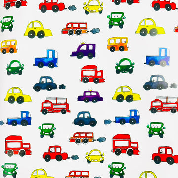 Colourful Small Vehicles Theme Printed Gift Wrapping Paper (Pack of 10)