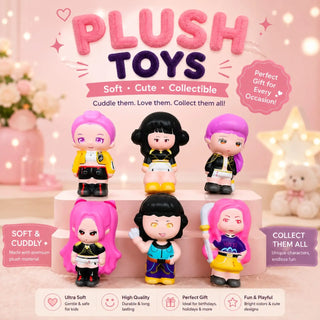 K-Pop HuntrX Squishy Plush Toy Figures | Collectible Stress Buster Dolls for Kids