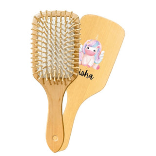 Personalized Wooden Hair Brush for Kids - Unicorn (PREPAID ONLY)