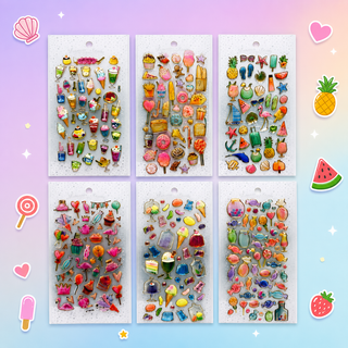 Kawaii 3D Puffy Stickers for Kids – Ice Cream, Donut & Sweet Treats Sticker Sheets