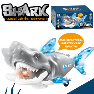 Shark Design Bump-and-Go Musical Toy with Lights for Kids