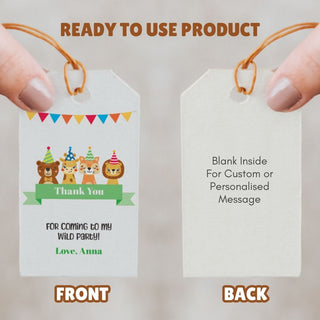 Personalized Thank You Tags for Return Gifts - Animal Party (18pcs) (PREPAID ONLY)