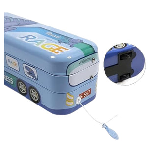 Dual Compartment Metal Pencil Box for Kids | Unicorn, Dinosaur & Space Designs