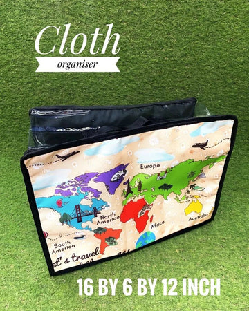 Versatile Storage Solutions: Set of 4 Transparent-Covered Utility Bags in Different Sizes (Beach Life Blue)