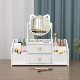 Wooden Assembling Makeup Mirror with Drawer & Storage 23pc set