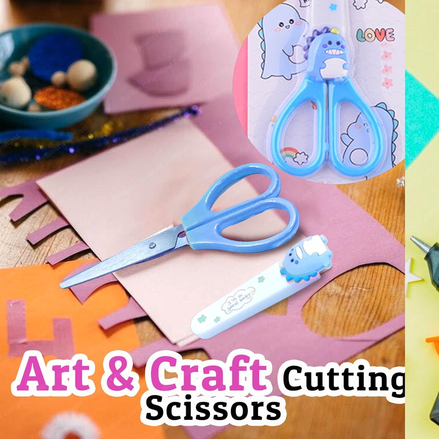 1pc Cartoon Rabbit Decor Scissors, Cute Portable Safety Art Scissors For  Children, DIY Craft