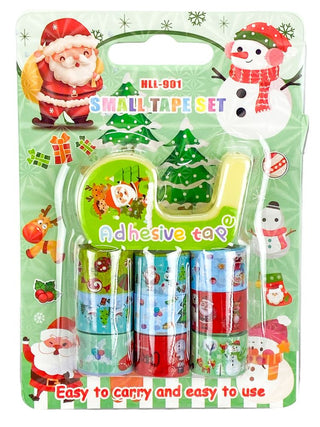 Christmas Theme Washi Sticker Tape Rolls with Dispenser