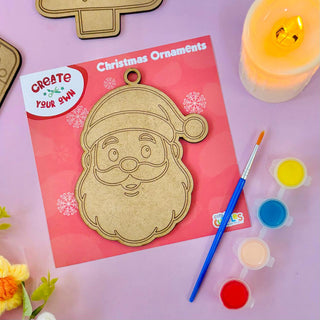 Diy Christmas Ornaments MDF Cut out Coloring Kit for kids (Pack of 4)