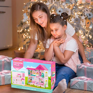 2 Storey Princess Dream Doll House Multi-Room Scenario Toy For Girls