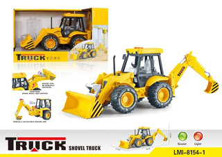 2-in-1 Excavator & Bulldozer Toy with Lights & Sound (Small)