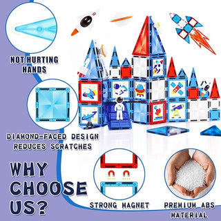 58 PCS Magnetic Tiles Space Set – Kids STEM Building Blocks Toy