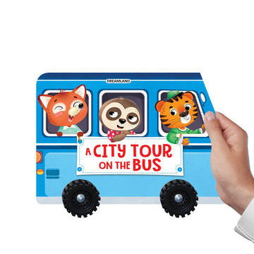 A City Tour on the Bus - A Shaped Picture Board book with Wheels