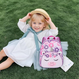 Kids School Bag Soft Plush Backpacks Cartoon Boys Girls Baby (2-5 Years) Purple Unicorn