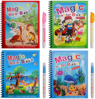 Magic Water Book for Kids – Reusable Mess-Free Coloring & Drawing Activity Book (Random)
