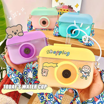 Camera-Shape 400ml Kids' Water Bottle: Fun Hydration for Little Explorers