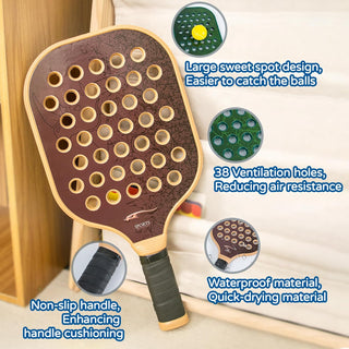 Square Design Racket with hole and Sponge Ball Indoor & Outdoor Game for Kids Age 3+ (Random)