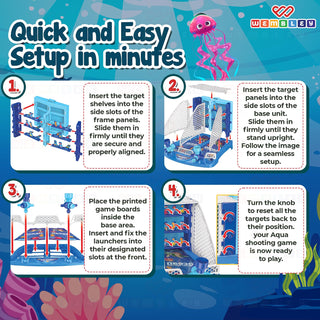 Wembley Ocean Pinball Shooting Arcade Game for Kids | 2-Player Tabletop Ball Launcher | Ages 5+