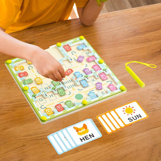 Small Parking Lot Wooden Magnetic Alphabet Maze Puzzle for Kid