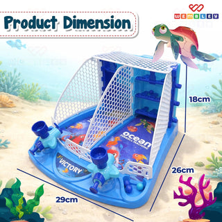 Wembley Ocean Pinball Shooting Arcade Game for Kids | 2-Player Tabletop Ball Launcher | Ages 5+