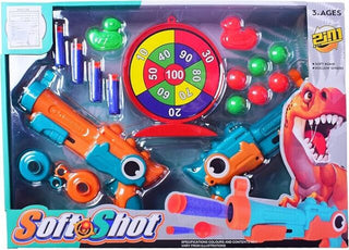 2 in 1 Dinosaur Shaped Soft Shot Double Gun Set