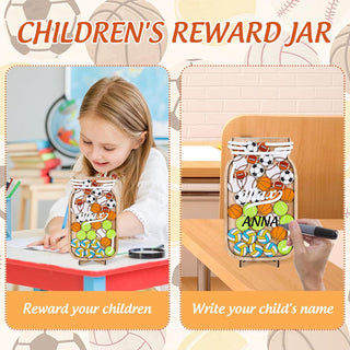 Sports Ball Theme Wooden Reward Jar for Kids