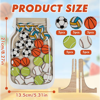 Sports Ball Theme Wooden Reward Jar for Kids