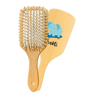 Personalized Wooden Hair Brush for Kids - Elephant (PREPAID ONLY)