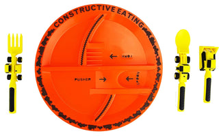 Constructive Eating Construction Plate & Utensils Set