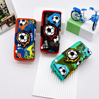 Football Pencil Case for Kids | Spacious Zip Pouch | Assorted Colours