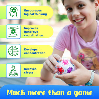 Rainbow Color 3D Puzzle Ball Color Matching Fidget Toy for Kids