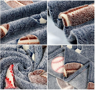 Soft Warm Cozy Furry Blanket Glow in The Dark (152CM X 122CM) (Football)