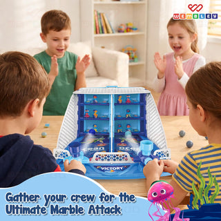 Wembley Ocean Pinball Shooting Arcade Game for Kids | 2-Player Tabletop Ball Launcher | Ages 5+